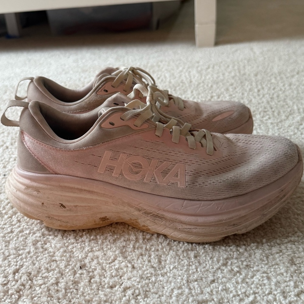 Hoka Women's Blush and Beige Athletic Shoes - Picture 6 of 7